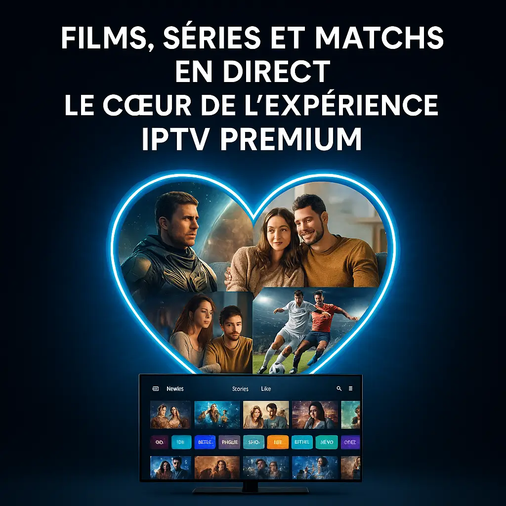 Abonnement IPTV Premium avec films, séries et matchs en direct